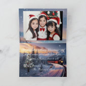 Waterverf Rode Kersttrein Vakantie Foto Auto Kaart (Binnen)