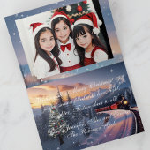 Waterverf Rode Kersttrein Vakantie Foto Auto Kaart