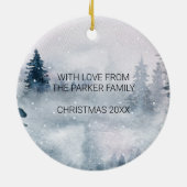  Waterverf Rode Kerstvakantie Vrachtwagen Keramisch Ornament (Achterkant)