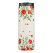 Waterverf Rode Klaproos Bloemige Monogram Botanisc Thermosbeker (Achterkant)