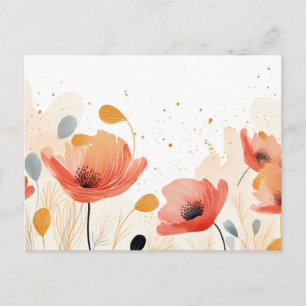 Waterverf rode klaproos schilderij briefkaart