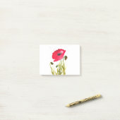 Waterverf rode klaprozen bloemen chic rustiek post-it® notes (Op bureau)