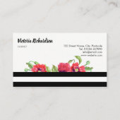 Waterverf rode klaprozen bloemontwerp visitekaartje (Achterkant)