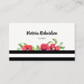 Waterverf rode klaprozen bloemontwerp visitekaartje (Voorkant)