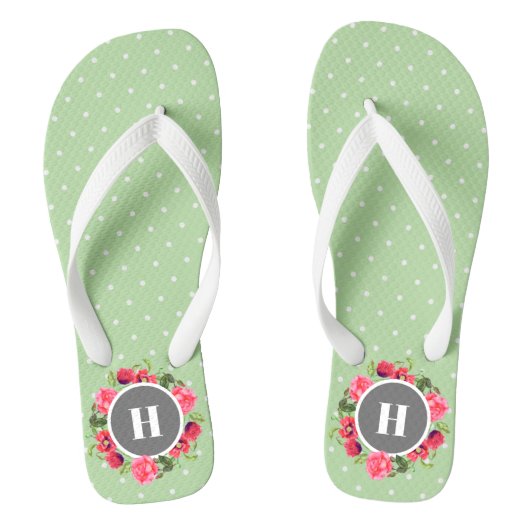 Waterverf Rode Klaprozen Roze Roos Stippen Teenslippers (Voetbed)