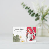 Waterverf Rode Koi vis Japanse kunst Visitekaartje (Staand voorkant)