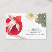 Waterverf Rode Koi vis Japanse kunst Visitekaartje (Achterkant)