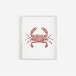 Waterverf rode krab print