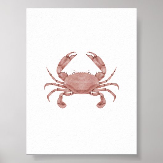 Waterverf rode krab print (Voorkant)