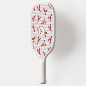  Waterverf rode kreeft Abstracte strepen Pickleball Paddle (Links)