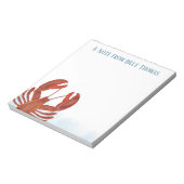 Waterverf rode kreeft gepersonaliseerd notitieblok (Linkerzijde)