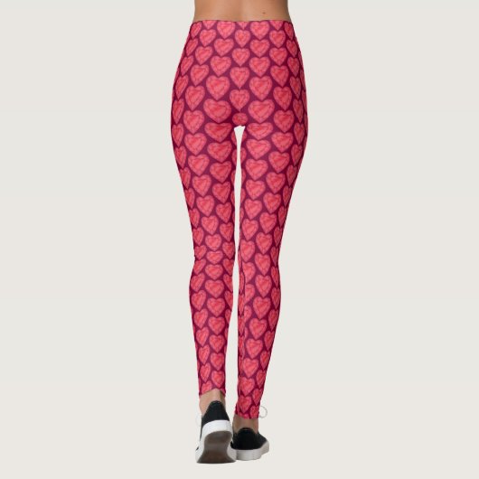Waterverf rode kunst leggings (Achterkant)
