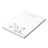 Waterverf rode libel gepersonaliseerd briefpapier notitieblok (Linkerzijde)