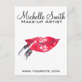 Waterverf rode lippen en lippenmake-up briefkaart (Voorkant)