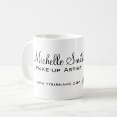 Waterverf rode lippen en lippenmake-up koffiemok (Voorkant links)