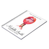 Waterverf rode lippen en lippenmake-up notitieboek (Linkerzijde)