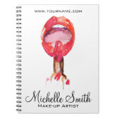 Waterverf rode lippen en lippenmake-up notitieboek (Voorkant)