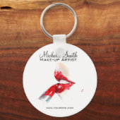 Waterverf rode lippen en lippenmake-up sleutelhanger (Voorkant)