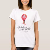 Waterverf rode lippen en lippenmake-up t-shirt (Voorkant)