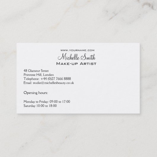 Waterverf rode lippen en lippenmake-up visitekaartje (Achterkant)