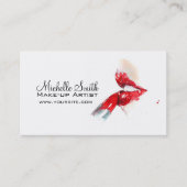 Waterverf rode lippen en lippenmake-up visitekaartje (Voorkant)