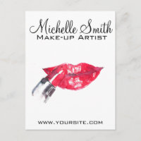 Waterverf rode lippen en lippenstift make-up brand