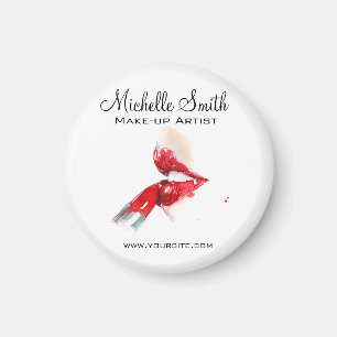 Waterverf rode lippen en lippenstift make-up brand magneet