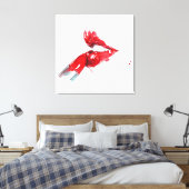 Waterverf rode lippen en lippenstift vrouwelijke k canvas afdruk (Insitu (Slaapkamer))