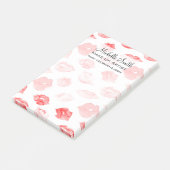 Waterverf rode lippen patroon make-up post-it® notes (Schuin)