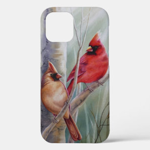 Waterverf rode noordelijke kardinale vogelpest Case-Mate iPhone case