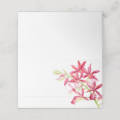 Waterverf rode orchidebloem plaatskaartje (Buitenkant ongevouwen)