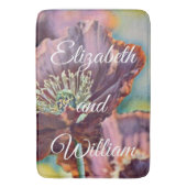 Waterverf Rode Paarse papaverbloemen Badmat (Voorkant Verticaal)