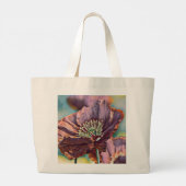 Waterverf Rode Paarse papaverbloemen Grote Tote Bag (Achterkant)
