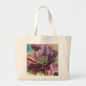  Waterverf Rode Paarse papaverbloemen Grote Tote Bag (Voorkant)