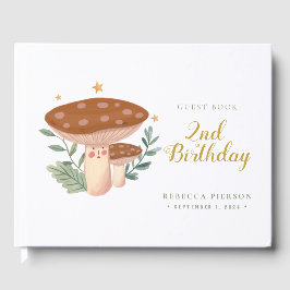 Waterverf Rode paddenstoelen Birthday Guest Book Gastenboek
