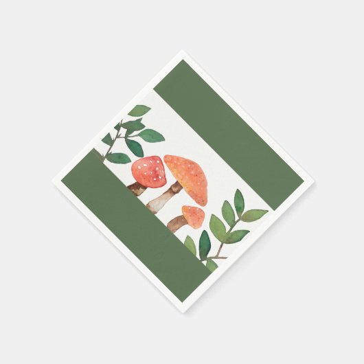 Waterverf Rode Paddestoel bruiloft, Bruiloften Servet (Hoek)