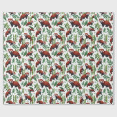 Waterverf rode panda met bamboe en bladeren cadeaupapier (Vlak)