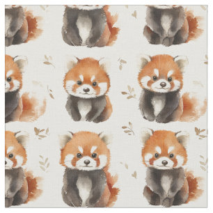 Waterverf rode panda's stof