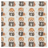 Waterverf rode panda's stof (Swatch)