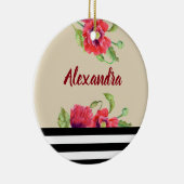 Waterverf rode papaver botanische Floral Art Keramisch Ornament (Rechts)