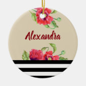 Waterverf rode papaver botanische Floral Art Keramisch Ornament (Voorkant)