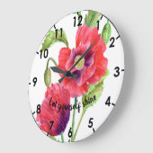 Waterverf Rode papaver Botanische illustratie Grote Klok (Hoek)