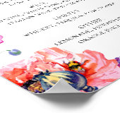 Waterverf rode papaver. Drinken bar Floral bruilof Poster (Hoek)