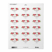 Waterverf Rode papaver Etiket (Full Sheet)