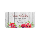 Waterverf Rode papaver Etiket (Voorkant)