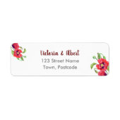 Waterverf Rode papaver Etiket (Voorkant)