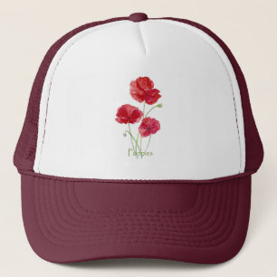 Waterverf Rode papaver Garden papaver Trucker Pet