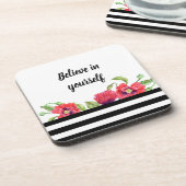 Waterverf Rode papaver gelooft in jezelf Bier Onderzetter (Linkerzijde)