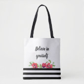 Waterverf Rode papaver gelooft in jezelf Tote Bag (Voorkant)
