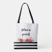 Waterverf Rode papaver gelooft in jezelf Tote Bag (Achterkant)